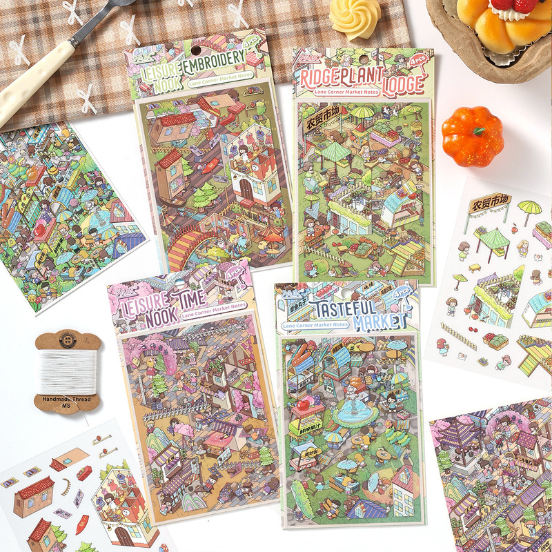 Embellishments For Scrapbooking - 4 Sheets Cartoon Themed 3D Diorama