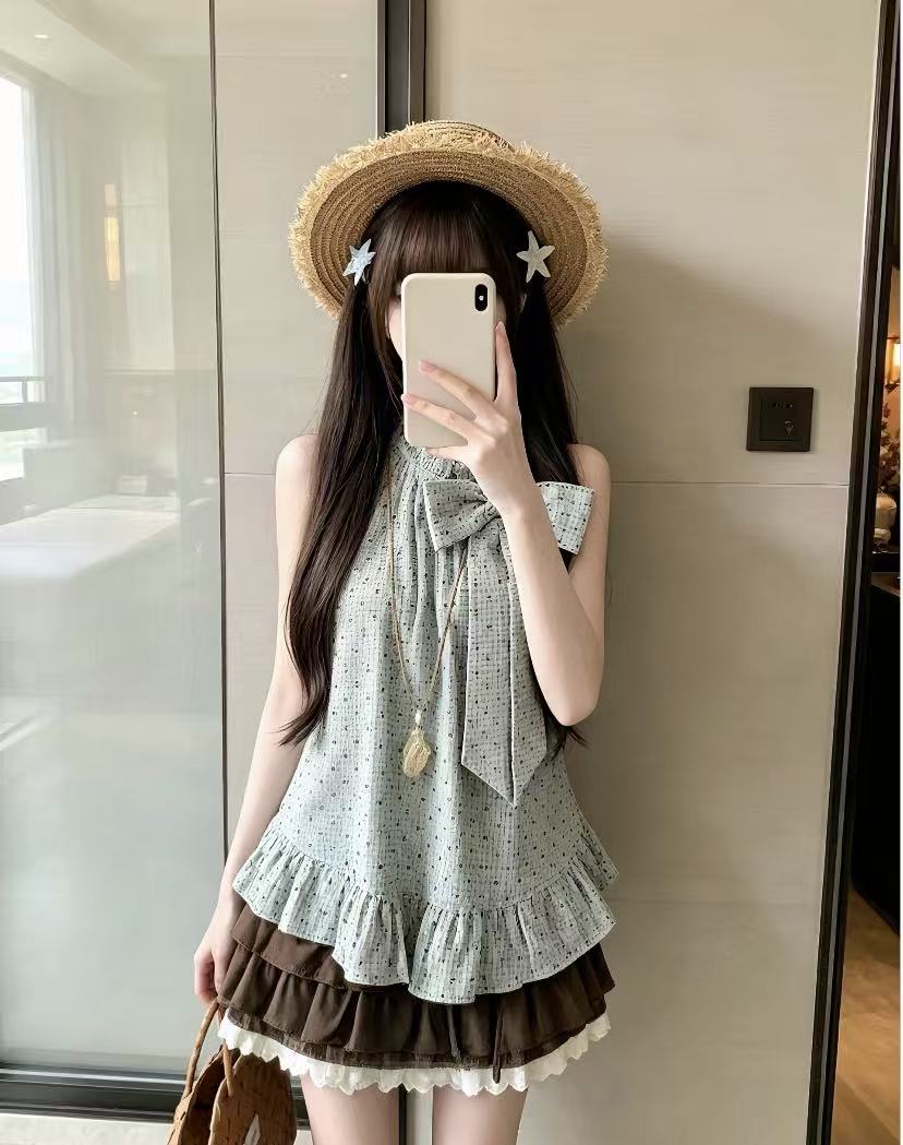 Elastic Lace Trim - Japanese Vintage Sweeti 2-Piece Set Women