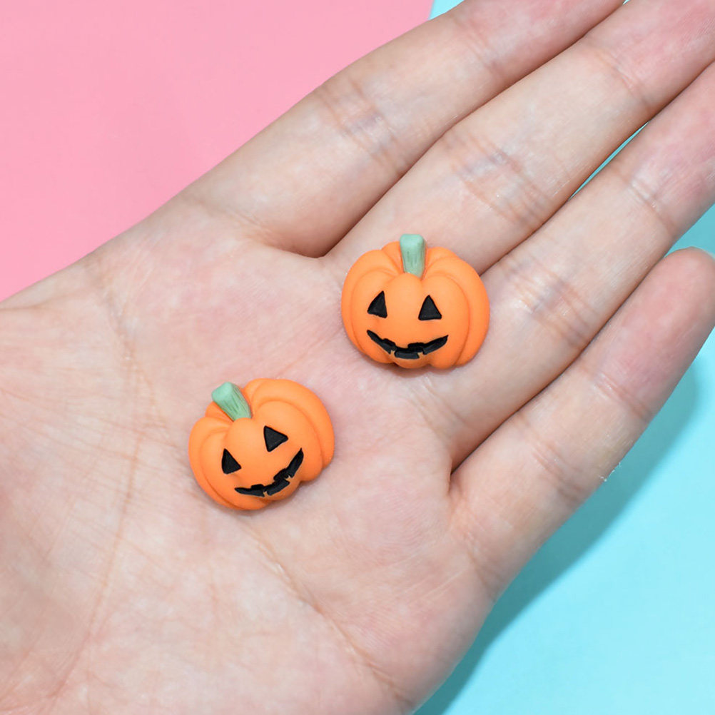 Embellishments For Scrapbooking - 20Pcs Halloween Pumpkin Resin Flatback Embellishments