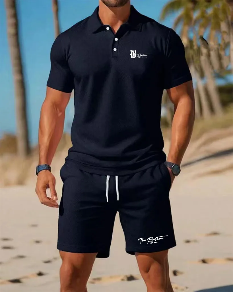 Summer New Men's Polo Shirt Se - огляд і ціна Embellish Knit