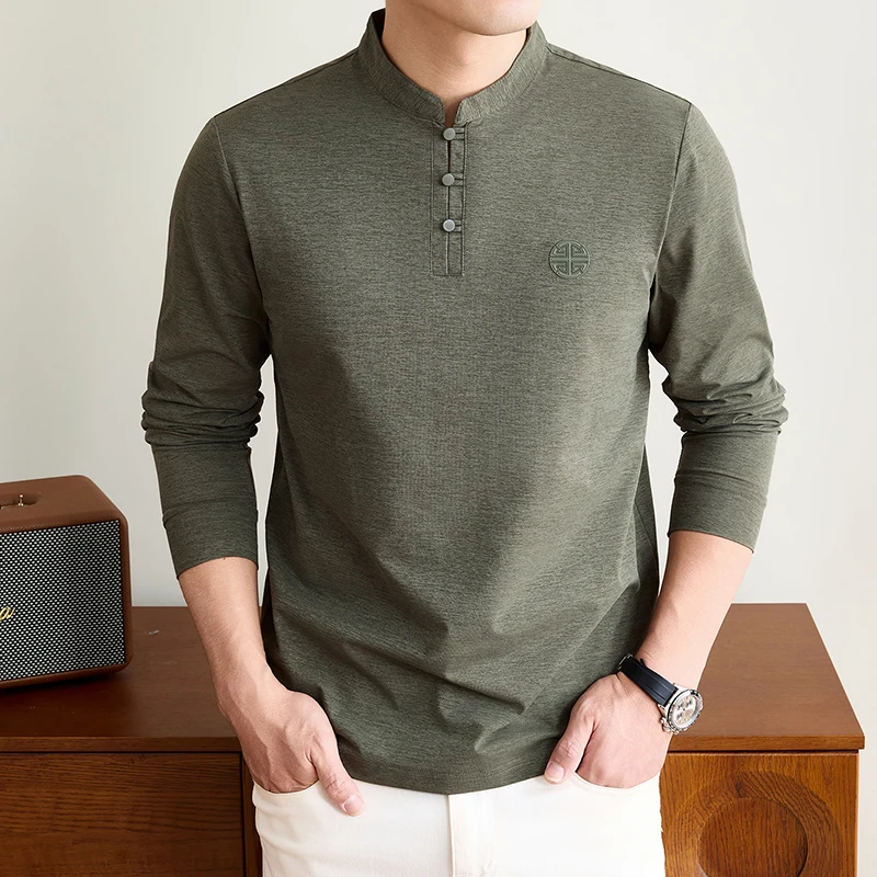 Mens Mandarin Collar Long Slee - огляд і ціна Embellish Knit