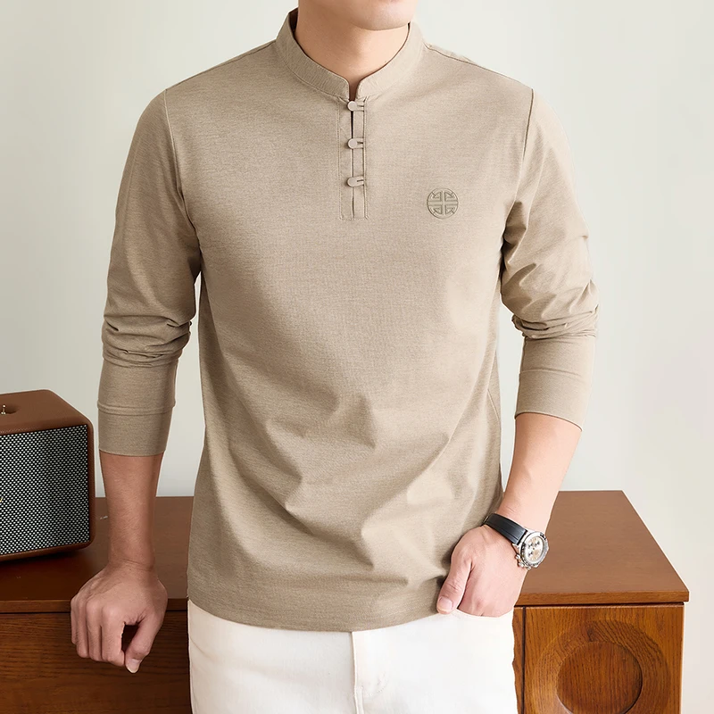 Mens Mandarin Collar Long Slee - огляд і ціна Embellish Knit