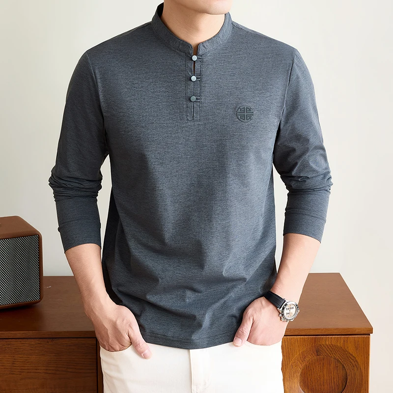 Mens Mandarin Collar Long Slee - огляд і ціна Embellish Knit