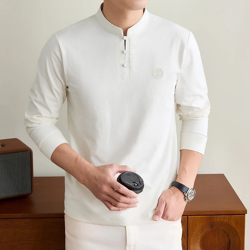 Mens Mandarin Collar Long Slee - огляд і ціна Embellish Knit