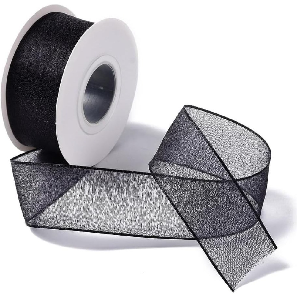 1 Inch Black Organza Ribbon Wi - огляд і ціна Organza Ribbon Spool