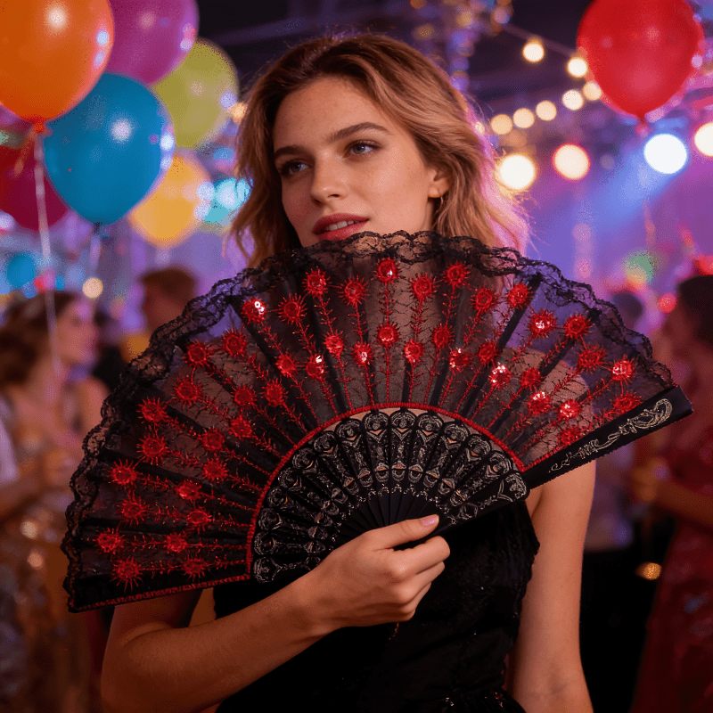 Spanish Style Folding Hand Fan - огляд і ціна Tassel Fringe Trim