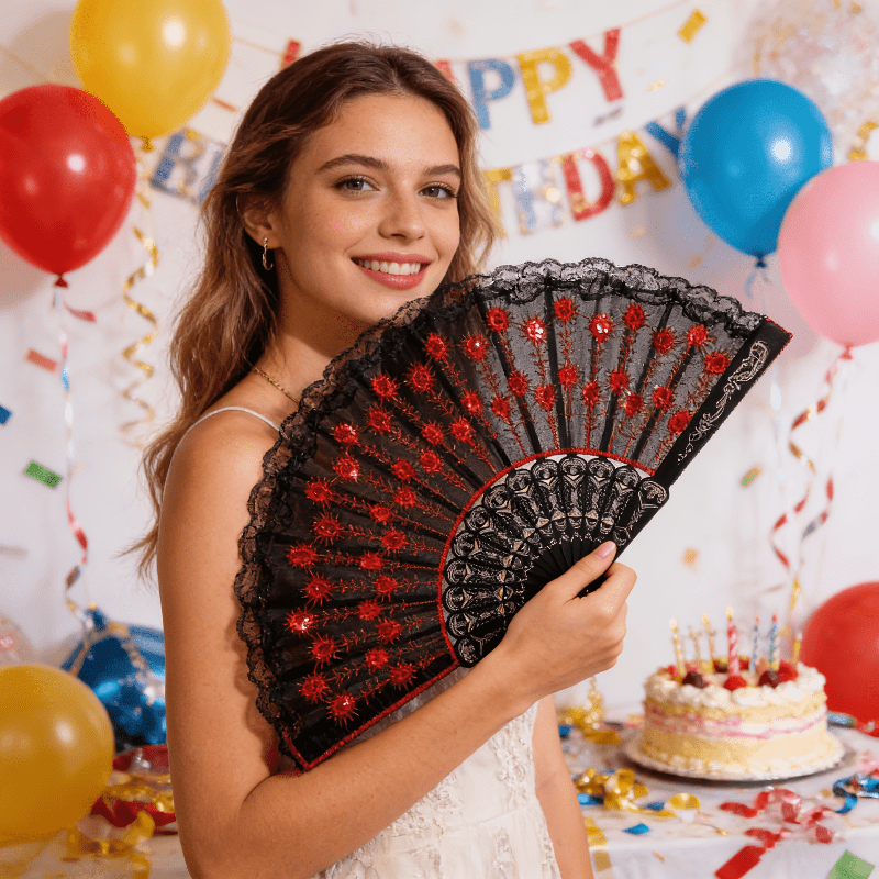 Spanish Style Folding Hand Fan - огляд і ціна Tassel Fringe Trim