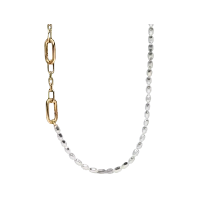 New S925 Silver Lock with Pear - огляд і ціна Pearl Trim Chain