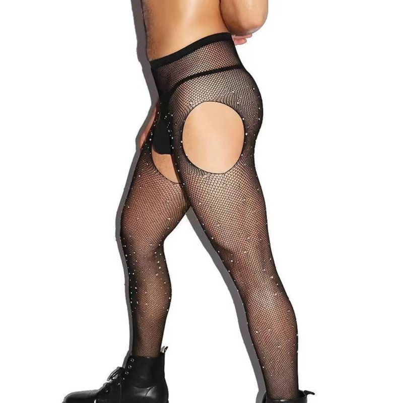 Men Hosiery Open Crotch Fishne - огляд і ціна Crystal Mesh Fabric