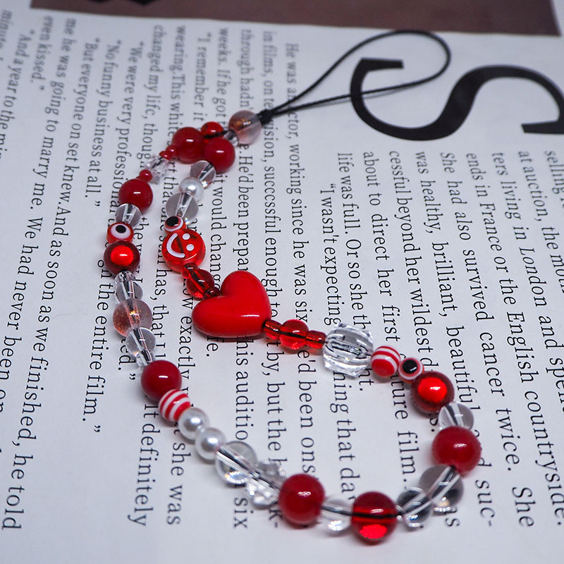 Red Clear Mobile Y2k Phone Cha - огляд і ціна Pearl Trim Chain