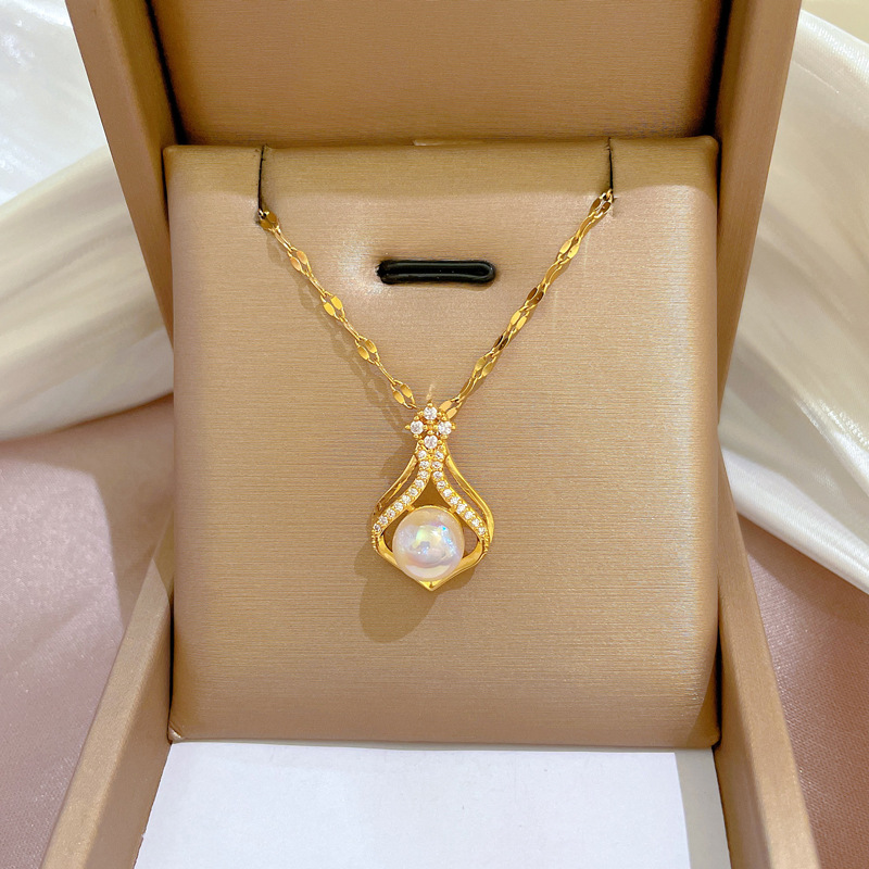 Elegant Women's K14 Gold Color - огляд і ціна Pearl Trim Chain