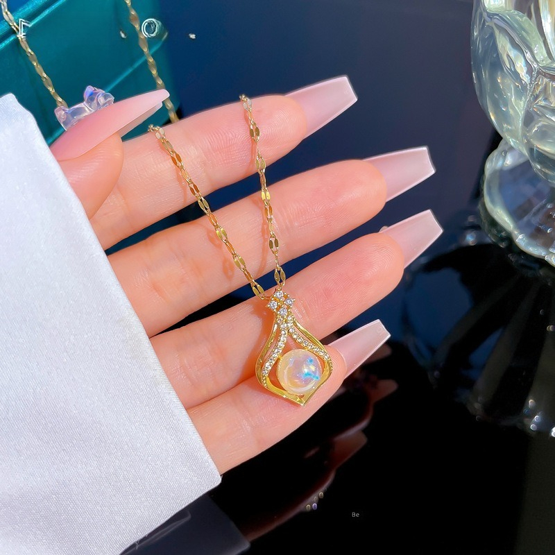 Elegant Women's K14 Gold Color - огляд і ціна Pearl Trim Chain